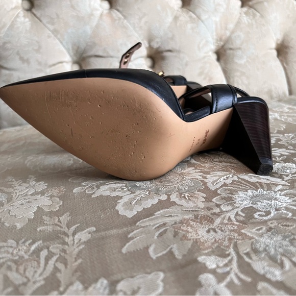 EUC Coach Black Leather Heels with Gold Buckle - Picture 11 of 16